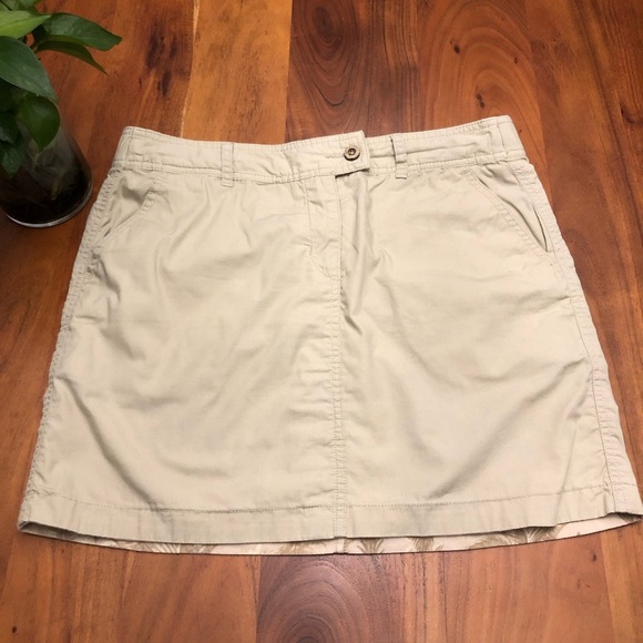 Double Sided Tropical Print & Plain Beige Minimalist & Pattern A Line Mini Skirt - Picture 2 of 15